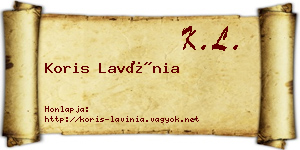 Koris Lavínia névjegykártya